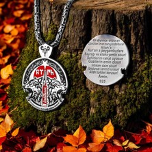 Hid Silver Kabartma Bozkurt Motifli Eskitme Model Kolye