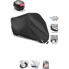 Rks Rk100-R Sport Için Arka Çanta Ve Kilit Uyumlu Siyah Motosiklet Branda, Güvenli