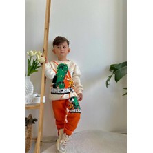 Miniko Kids Erkek Çocuk Minecraft Modelli 3iplik Şardonlu Eşofman Takımı