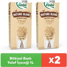 Pınar Nature Blend Bitkisel Bazlı Yulaf Içeceği 1 L Vegan Laktozsuz Ilave Şekersiz x 2 Adet