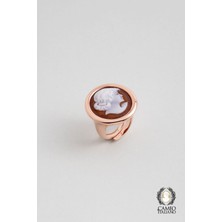 So CHIC Cameo Italiano 18 Ayar Rose Altın Kaplama Ayarlanabilir Gümüş Yüzük