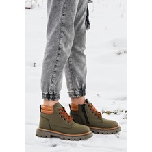 Kiko Kids Fermuarlı Erkek Çocuk Bot Ayakkabı Arz 4552 Haki