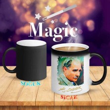 Çapraz Profil Atatürk Portre Sihirli Kupa Bardak-p28