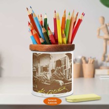 Arabada Kalpaklı Mustafa Kemal Atatürk Ahşap Seramik Kalemlik -21