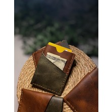 SF Collection Kahverengi Unisex Hakiki Deri Kartlık El Yapımı Gerçek Deri Küçük Kartlık Avuçiçi Kaliteli Cüzdan
