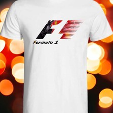 Nice Work By Nice Hands Formula 1 Tasarımlı 2025 Özel Koleksiyon Ön Taraf Baskılı Beyaz T-Shirt Tişört