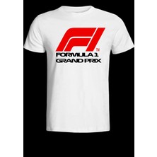 Nice Work By Nice Hands Formula 1 Tasarımlı 2025 Özel Koleksiyon Ön Taraf Baskılı Beyaz T-Shirt Tişört