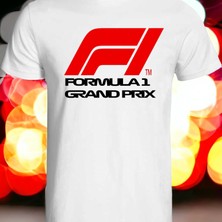 Nice Work By Nice Hands Formula 1 Tasarımlı 2025 Özel Koleksiyon Ön Taraf Baskılı Beyaz T-Shirt Tişört
