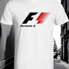 Nice Work By Nice Hands Formula 1 Tasarımlı 2025 Özel Koleksiyon Ön Taraf Baskılı Beyaz T-Shirt Tişört