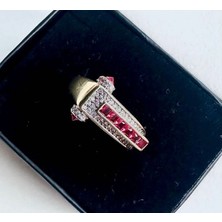 Niceboutique Bague Pembe Taşlı Gold Tasarım Ayarlanabilir Daisy Yüzük