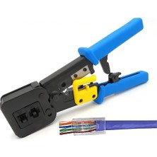 LokiTech Tools Ez RJ45 RJ11 Yeni Nesil Delikli Konnektör Pense, Çakma Sıkma Pensesi Cat5 Cat6 Ağ Sıkma Pensesi