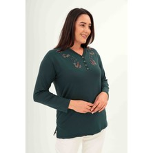 Moda Şen Yonca Işlemeli Kadın Bluz