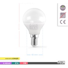 Repplam ACK 5W Top Ampul Günışığı E14 Ince Duylu Avize Ampulü 480 Lümen Küçük Ampul