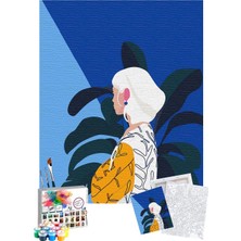 Tabdiko Sayılarla Boyama Seti 40 x 50 cm Tuval Şasesine Gerili Tropical Girl