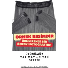 Lisinya Fiber Sentetik Kabarık Dalgalı Yarım Ay + 2 Yan Çıt Çıt - Koyu Kumral Platin Ombreli