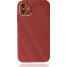 FUJİMAX Apple iPhone 12 Kılıf Kamera Korumalı Arkası 9h Temperli Cam Yüzey Soft Tasarım Glass Kapak