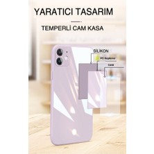 FUJİMAX Vivo Y53S Kılıf Kamera Korumalı Arkası 9h Temperli Cam Yüzey Soft Tasarım Glass Kapak