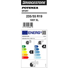 Bridgestone 235/55 R19 105Y Xl Potenza Sport Oto Yaz Lastiği ( Üretim Yılı:2024 )