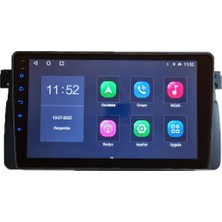 Victor Bmw E46 (1995-2005) Android Sürüm 13 Kablosuz Carplay Navigasyon Multimedya 9 Inç Kuantum Ekranı Navigasyon Cihazı 8G Ram +128GB Hafıza Çerçeve ve arka görüş kamerası ile