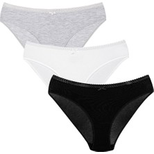 Kom Desensiz Koton Kadın Slip Pure 3'lü Külot
