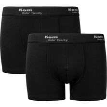Kom Erkek  Tight 2li Boxer Siyah 44BX10191