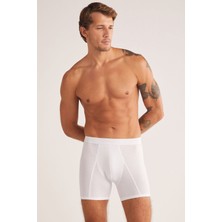 Kom Teo Pamuk Modal Erkek Boxer Beyaz
