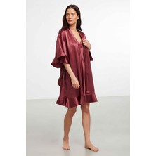 Kom Kimono Yaka Fakir Kol Mini Kadın Sabahlık Alisa Sabahlık