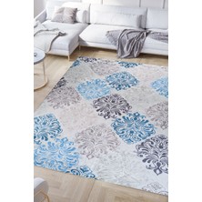 Renkli Butik Kadife Dokulu, Lastikli, Süngerli, Kaymaz, Yıkanabilir Modern Desenlerde Halı Örtüsü - Hlö-03