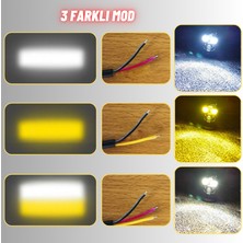 Dekohop LED Motosiklet Aydınlatma Sis Lambası Skull Tasarımlı 3 Modlu 12V-24V Yüksek Performanslı Far 2 Adet