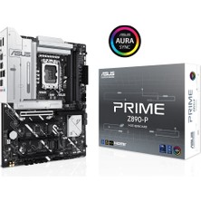 ASUS PRIME Z890-P Intel Z890 8400MHZ DDR5 LGA1851   DP HDMI Type-C 4x M2 USB3.2 AURA RGB 2.5Gbit LAN ATX (PRIME Z890-P) Anakart