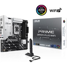 ASUS PRIME Z890M-PLUS WIFI Intel Z890 8400MHZ DDR5 LGA1851   DP HDMI Type-C 3x M2 USB3.2 WiFi 7 + BT AURA RGB 2.5Gbit LAN mATX (PRIME Z890M-PLUS WIFI) Anakart