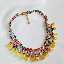 Petek Aksesuar Boncuk Oya El Yapımı Çiçek Halhal