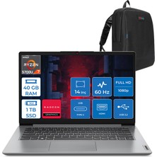 Lenovo Ideapad 1 14ALC7RYZEN™ 7 5700U 40GB 1tb SSD Freedos 14" Tn Fhd L82R3007DTXF06 + Zettaçanta