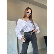 Swet Shop Jeans Kadın Yüksek Bel Kemerli Bel Püskül Paça Püskül Siyah Kar Yıkama Likralı Palazzo Jean