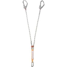 EKS 242-3 ŞOK EMİCİLİ VE ÇELİK KARABİNALI ÇİFT BACAKLI DİKİŞLİ LANYARD