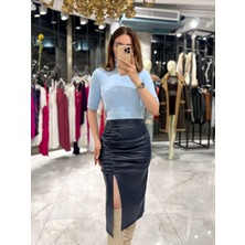 Paula Balıkçı Yakla Kısa Kol  Kazak-Bebe Mavi