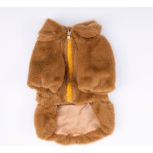 Pawstar Kahverengi Paris Kedi Köpek Peluş Ceket