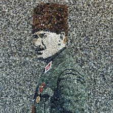 Uretti El Yapımı Çakıl Taşı Atatürk Tablosu