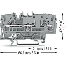Wago 2002-1661 2 İletkenli Taşıyıcı Klemens Gri