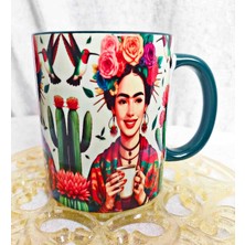 Mugs And Love F. Kahlo Vintage Baskı Büyük Boy Kupa