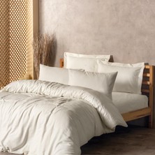 Panemo Plaıd Reaktif Nevresim Takımı - Krem
