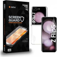 Dafoni Samsung Galaxy Z Flip 5 Curve Darbe Emici Şeffaf Ön +Arka Ekran Koruyucu Film