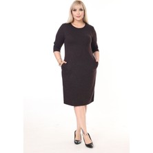 Çift Cepli Kışlık Büyük Beden Elbise 15C-2603