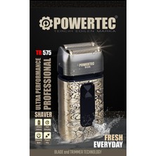 Powertec TR-575 Profesyonel Günlük Sakal Tıraş Makinesi (Çift Elek Başlıklı ve Yedek Başlık Hediyeli)