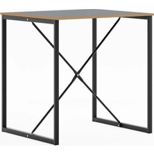 Eportatif Cafe Otel Masası Mutfak Yemek Masası 2 Kişilik Masa Füme 1496