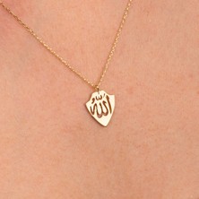 Fasek Gold Gümüş Kolye -  Allah Yazılı 925 Ayar Gümüş Kolye