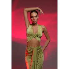 Gira Official Gira Yeşil Cut Out Detaylı Maxi Elbise