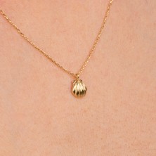 Fasek Gold Gümüş Kolye -  Mini İstiridye 925 Ayar Gümüş Kolye