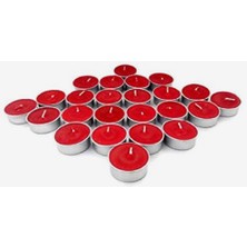 Kırmızı Tealight Mum 25 Adet