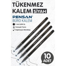 Tuğset Etiket Pensan Büro 1 0 mm Siyah Tükenmez Kalem 10 Adet